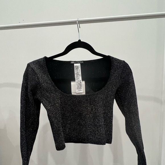 Black Long sleeve top shimmery - Picture 4 of 4